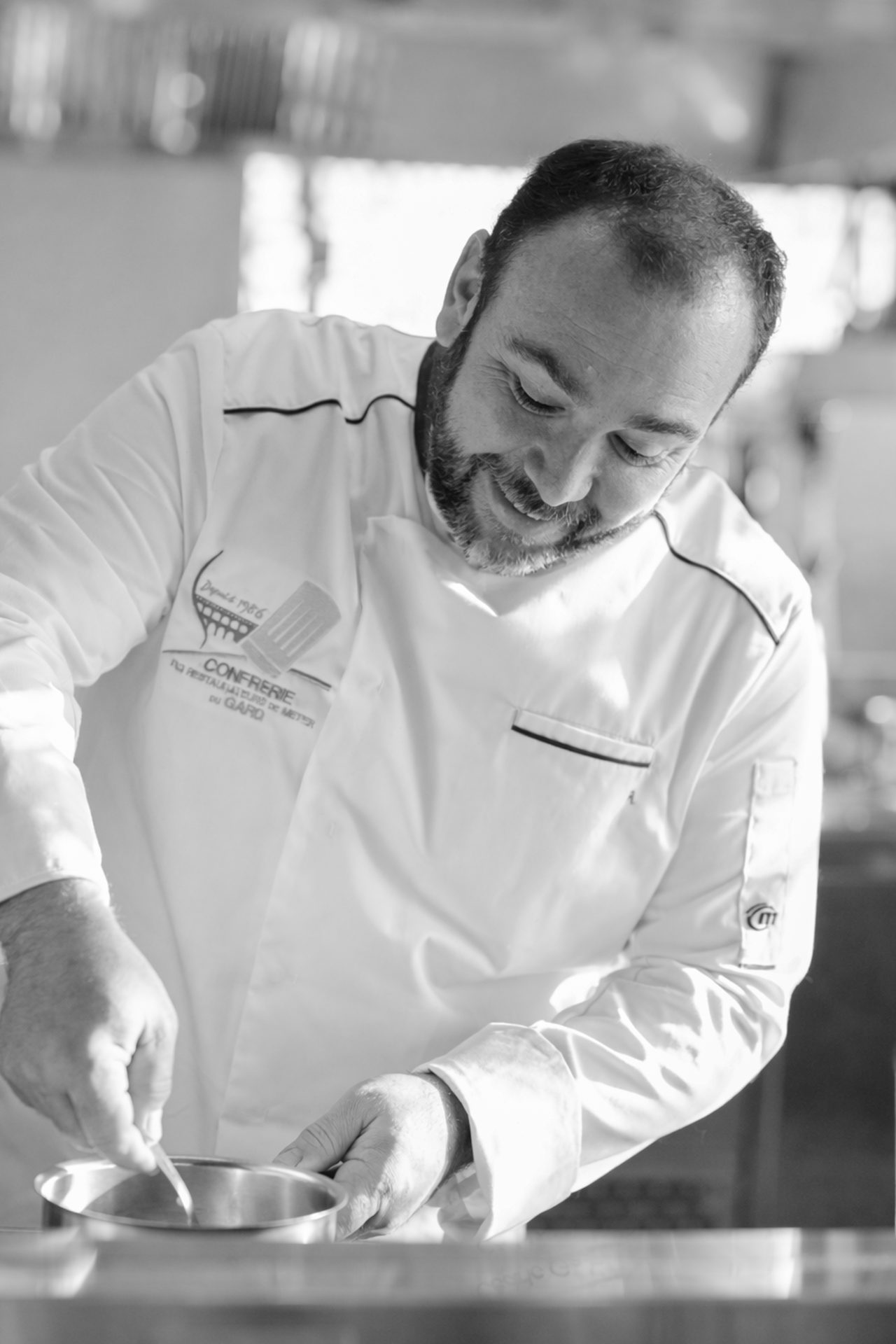 Chef Cédric Garié en pleine préparation pour la CCI Gard